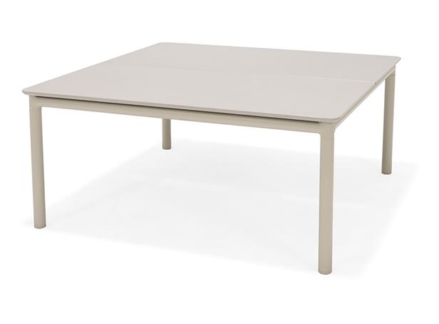 Asgård Aiamööbli kohvilaud 90x90 cm, hallikaspruun raam / liivakarva pealispind