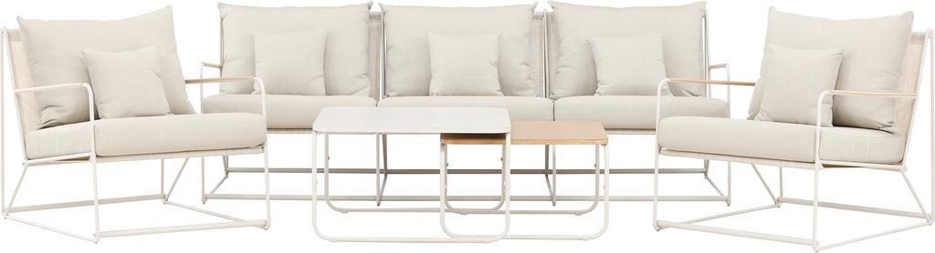 Palazzo Aiamööbli diivanikomplekt 3+1+1+lauakomplekt (2 tk), beež / beež