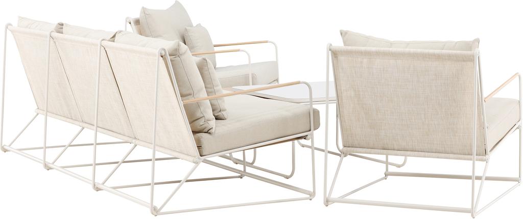 Palazzo Aiamööbli diivanikomplekt 3+1+1+lauakomplekt (2 tk), beež / beež