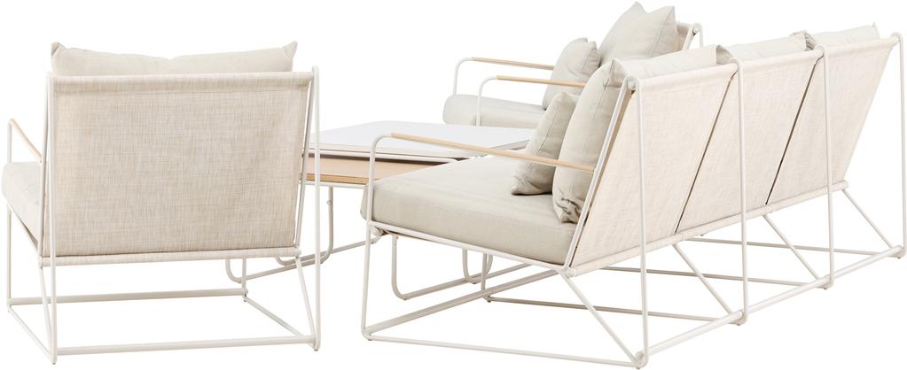 Palazzo Aiamööbli diivanikomplekt 3+1+1+lauakomplekt (2 tk), beež / beež