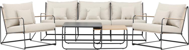 Palazzo Aiamööbli diivanikomplekt 3+1+1+laud (2 tk), must / beež