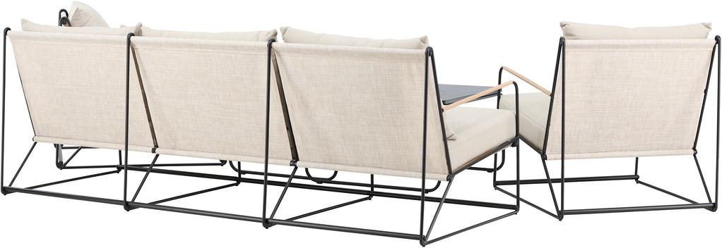 Palazzo Aiamööbli diivanikomplekt 3+1+1+laud (2 tk), must / beež