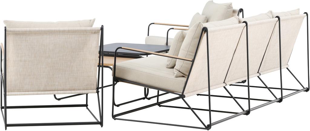 Palazzo Aiamööbli diivanikomplekt 3+1+1+laud (2 tk), must / beež