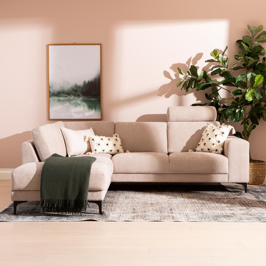 Westcoast avatud nurgaga diivan, väike, vasak, Storm 06, liiv