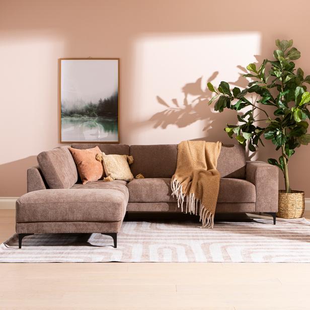 Westcoast avatud nurgaga diivan, väike, vasak, Storm 18, pruun