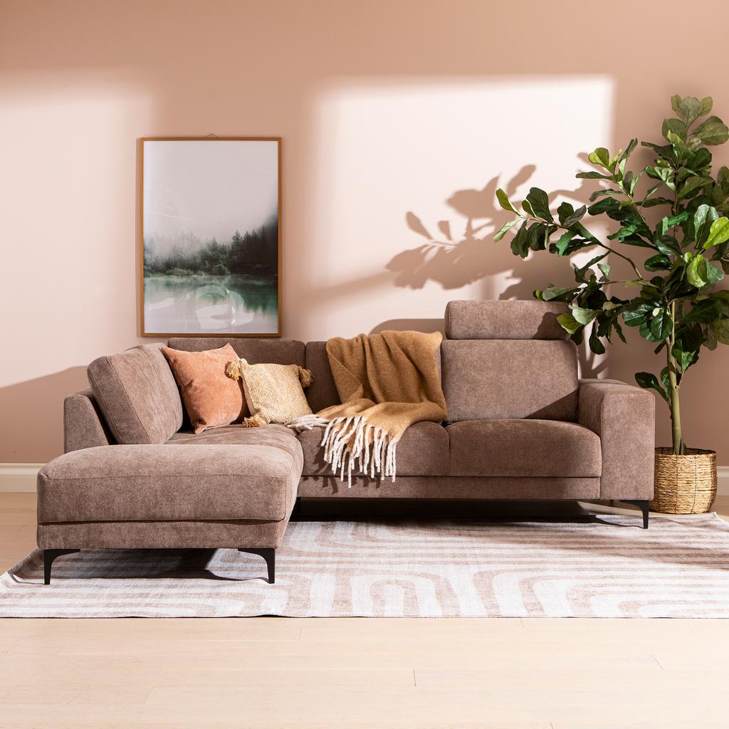 Westcoast avatud nurgaga diivan, väike, vasak, Storm 18, pruun