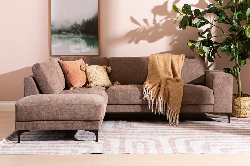 Westcoast avatud nurgaga diivan, väike, vasak, Storm 18, pruun