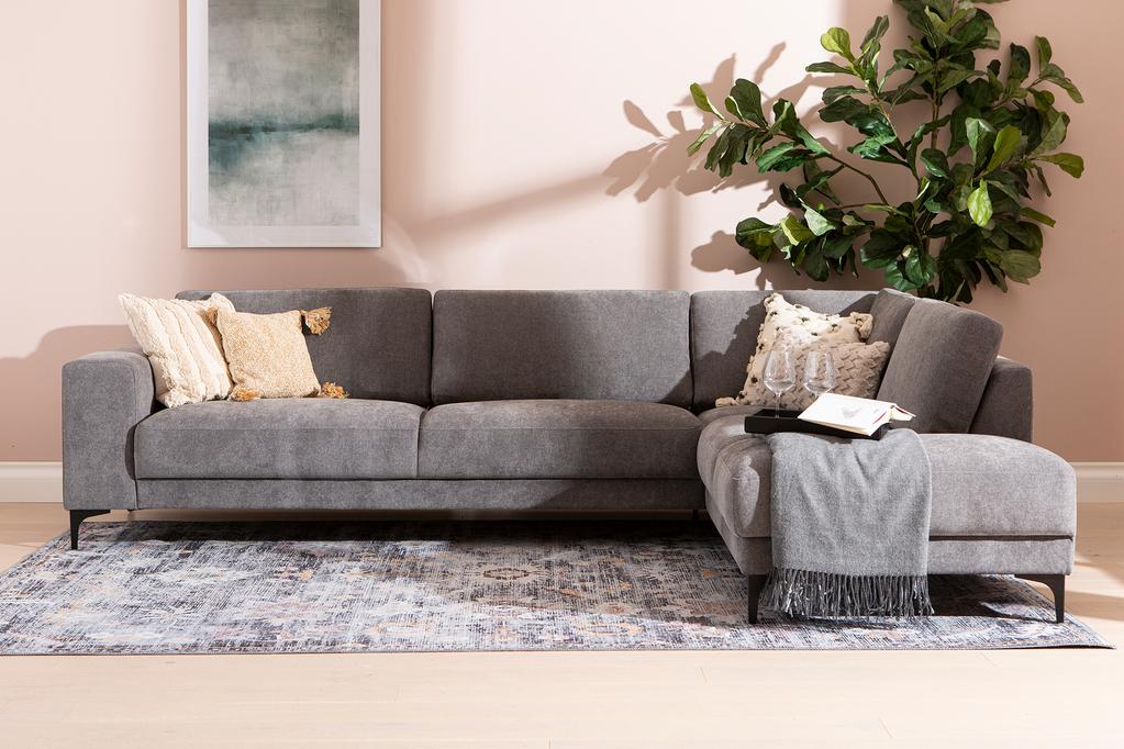 Westcoast avatud nurgaga diivan, suur, parem, Storm 97, hall