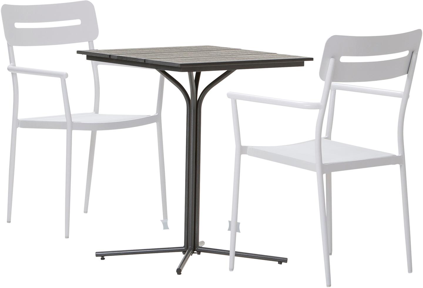 Seattle & Isabella Aiamööbli söögilauakomplekt, kahele 60x60