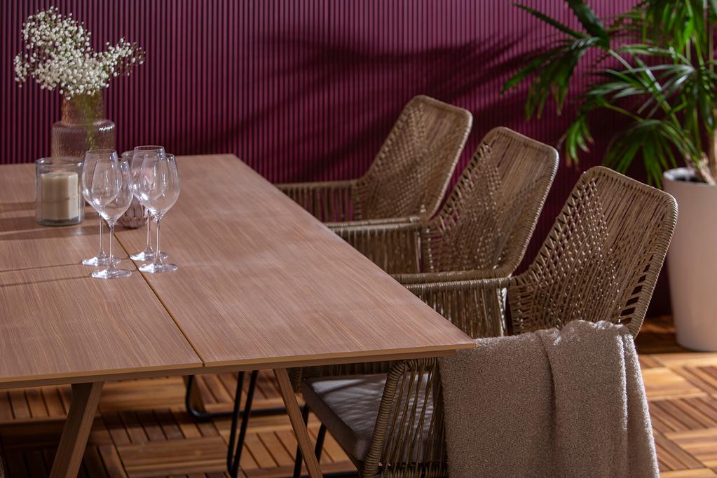 Messina & Maren Aiamööbli söögilauakomplekt, kuuele 220x100