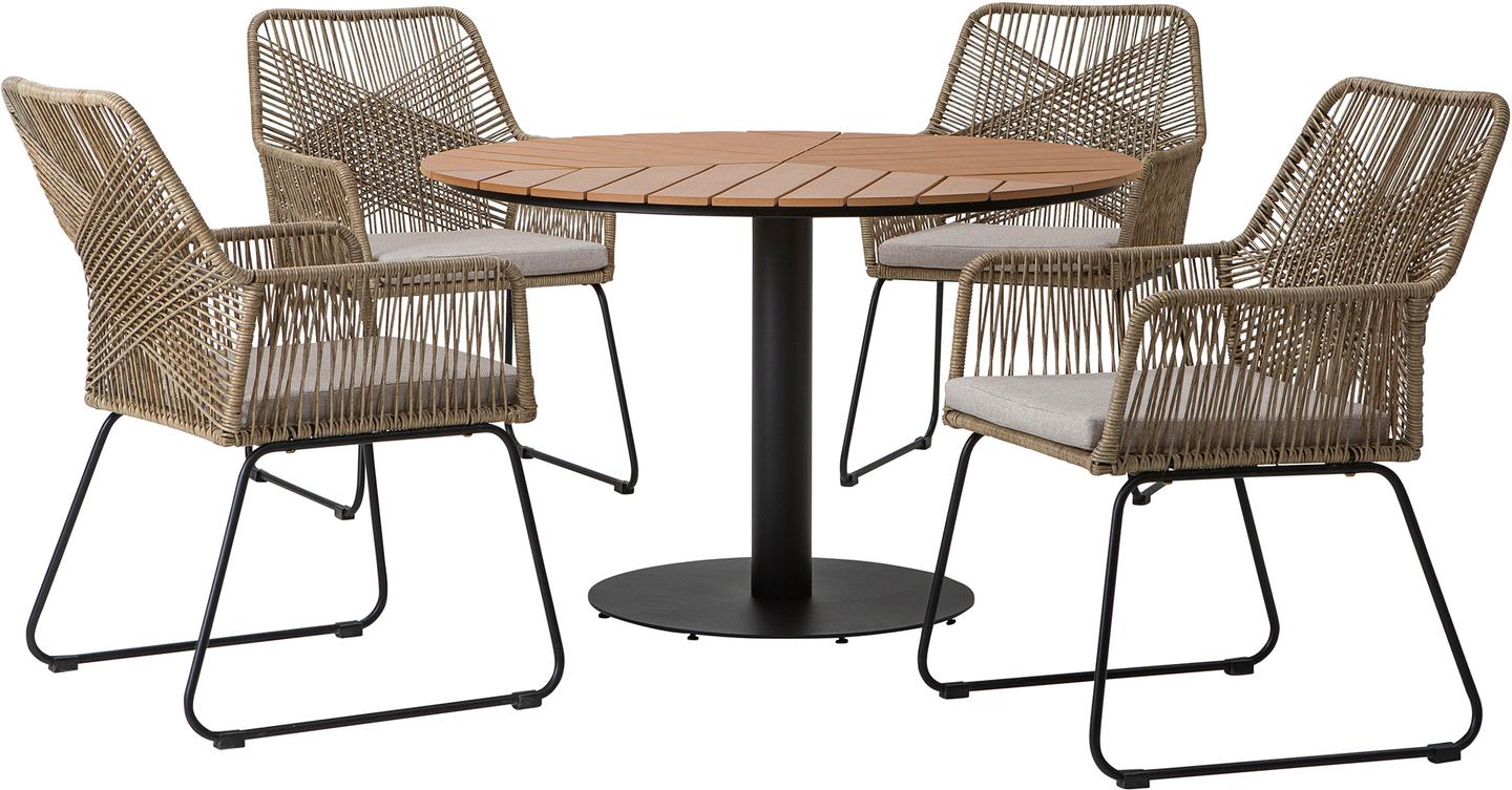 Sirena & Maren ümmargune Söögilauakomplekt, neljale, 120 cm