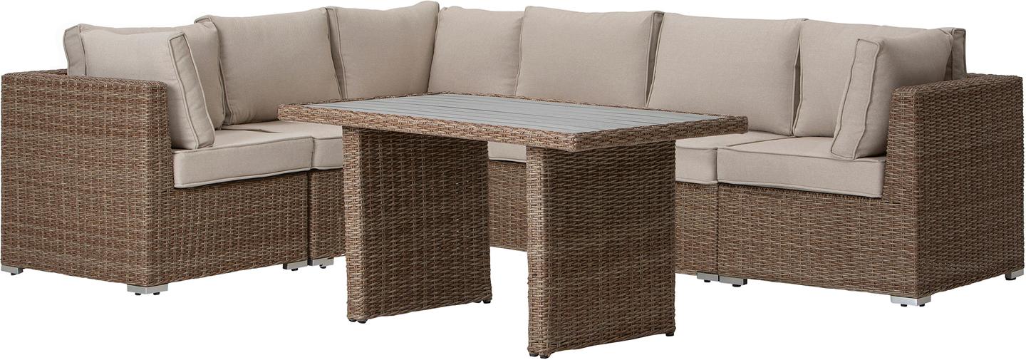 Mode Aiamööbli 3K2 naturaalne diivanikomplekt kõrge diivanilauaga