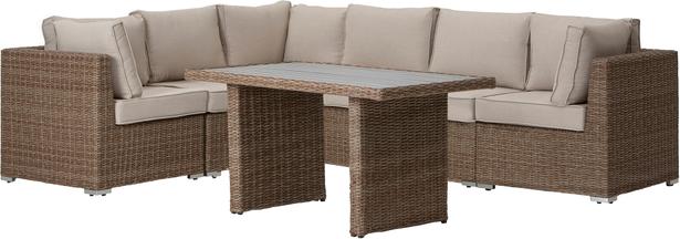 Mode Aiamööbli 3K2 naturaalne diivanikomplekt kõrge diivanilauaga