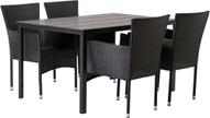 Pisipilt: Seattle & Bolton Aiamööbli söögilauakomplekt, 140x90cm, neljale, must/must