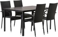 Pisipilt: Seattle & Palma Aiamööbli söögilauakomplekt, 140x90cm, neljale, must/must