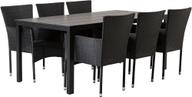 Pisipilt: Seattle & Bolton Suvemööbli söögilauakomplekt, 190x90cm, neljale, must/must