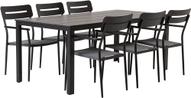 Pisipilt: Seattle & Isabella Aiamööbli söögilauakomplekt, 190x90cm, neljale, must/must