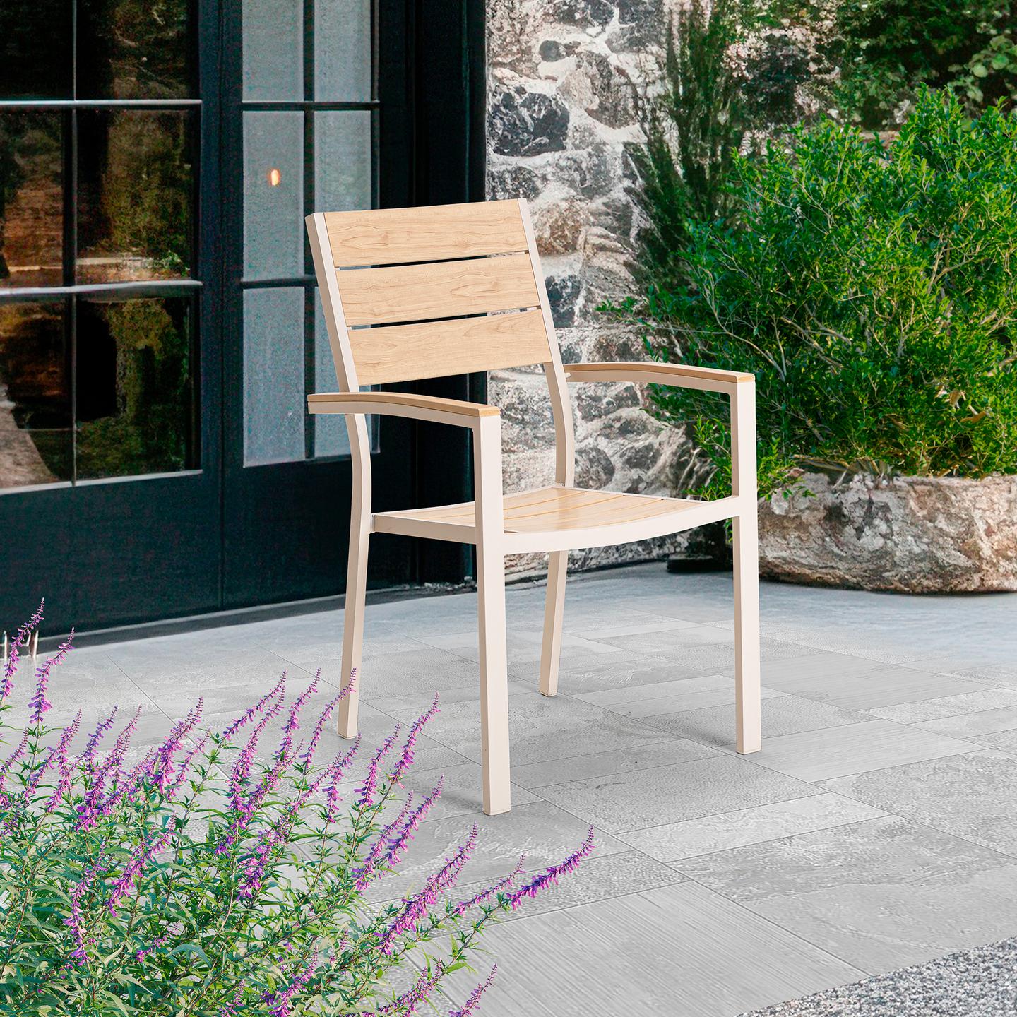 Saarni söögitool virnastatav alumiinium/nonwood (12863)