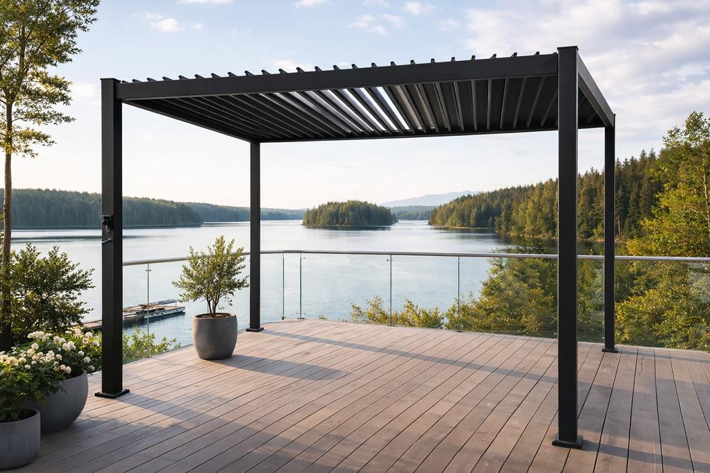 Nordic paviljon 3x4m võrekatusega, must