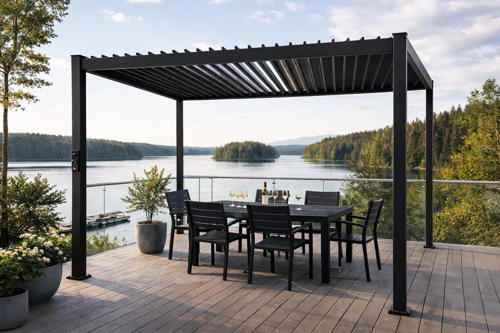 Nordic paviljon 3x4m võrekatusega, must