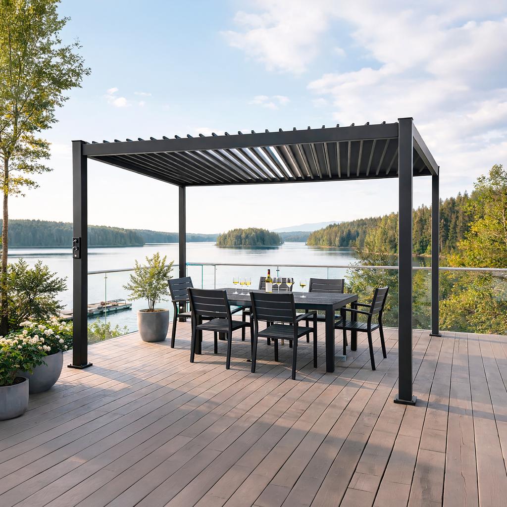 Nordic paviljon 3x4m võrekatusega, must