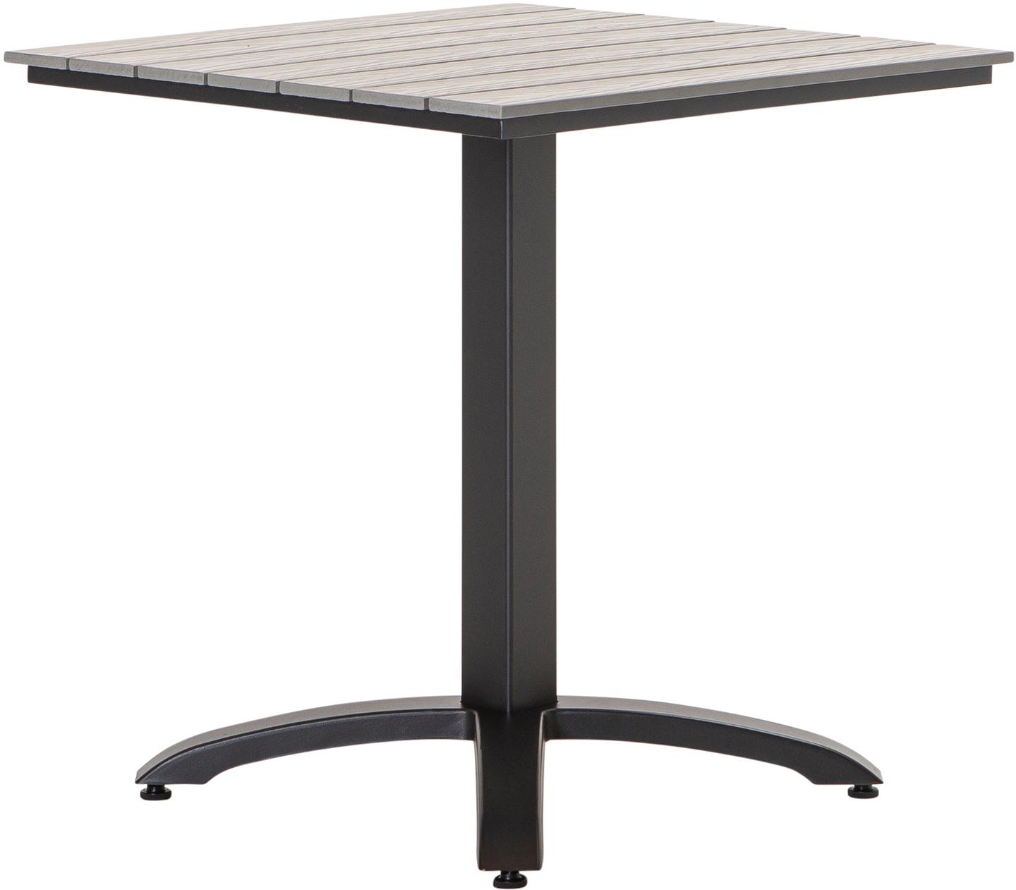 Dakota laud 70x70cm, must alumiinium / hele hall Easywood