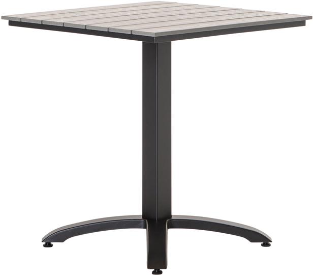 Dakota laud 70x70cm, must alumiinium / hele hall Easywood