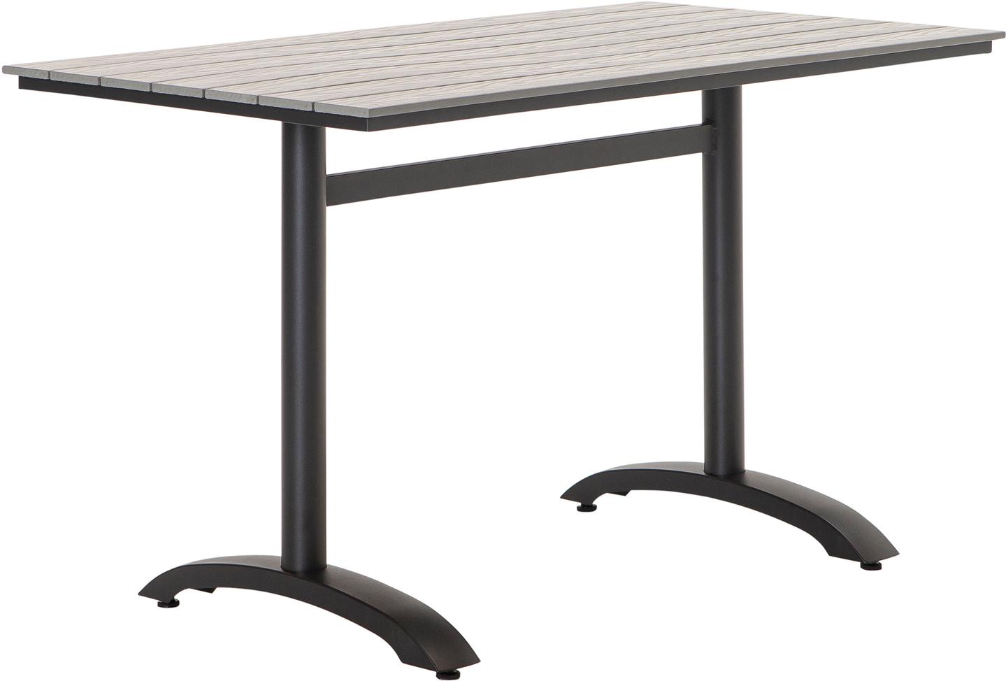 Dakota söögilaud 130x70cm, must alumiinium / hele hall Easywood