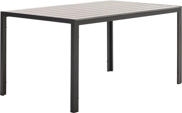 Dakota söögilaud 150x90cm, must alumiinium / helehall Easywood