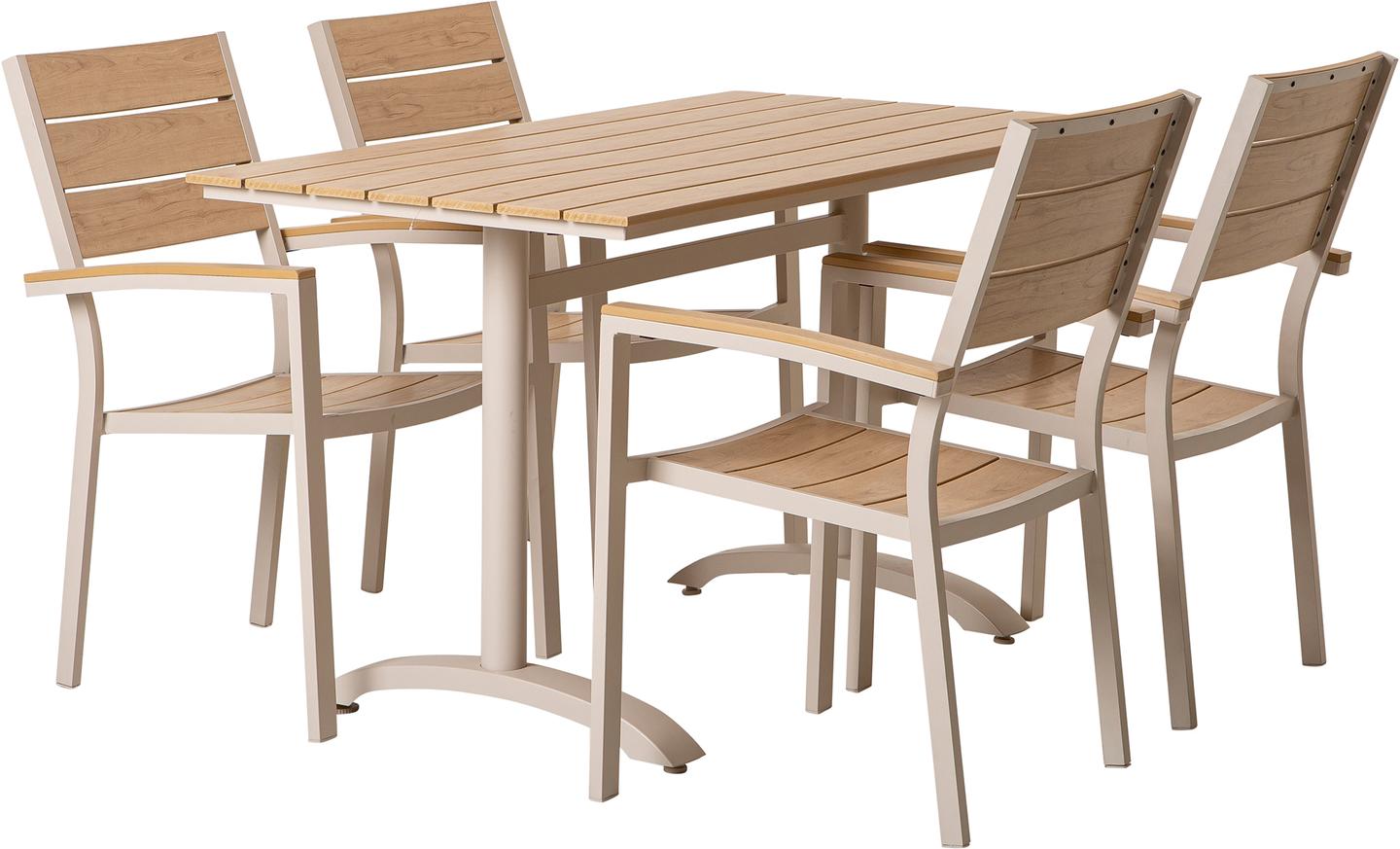 Saarni söögilaua komplekt 130x70, neljale, tuhapuu/khaki