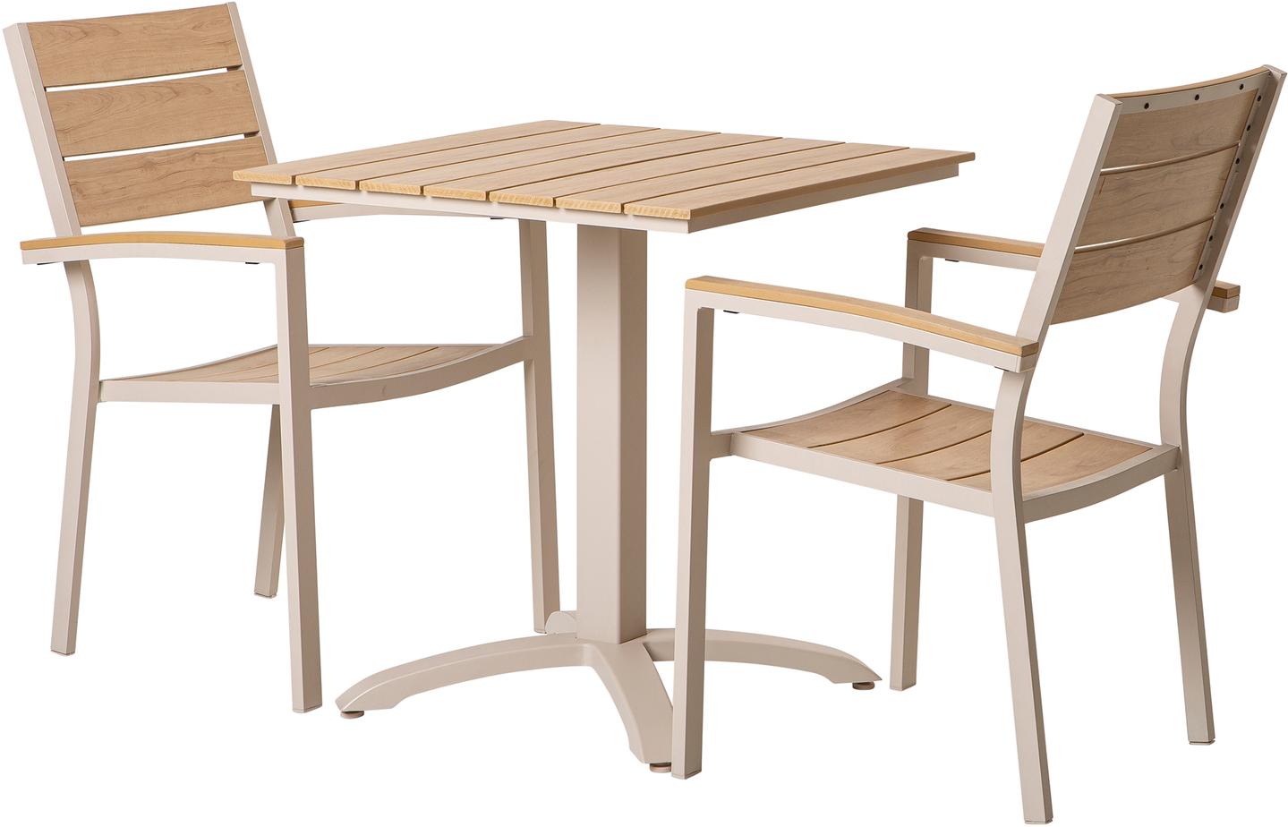 Saarni söögilaua komplekt 70x70, kahele, tuhapuu/khaki