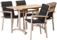 Pisipilt: Saarni söögilaua komplekt 130x70, neljale, tuhapuu/khaki + antratsiit istmepehmendus