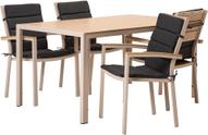 Pisipilt: Saarni söögilaua komplekt 150x90, neljale, tuhapuu/khaki + antratsiit istmepehmendus
