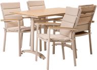 Pisipilt: Saarni söögilaua komplekt 130x70, neljale, tuhapuu/khaki + beež istmepehmendus