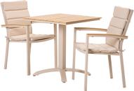 Pisipilt: Saarni söögilaua komplekt 70x70, kahele, tuhapuu/khaki + beež istmepehmendus