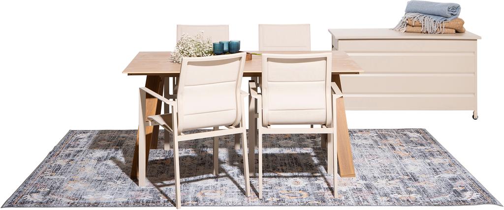 Messina söögilaua komplekt 160x100, neljale, natural/khaki