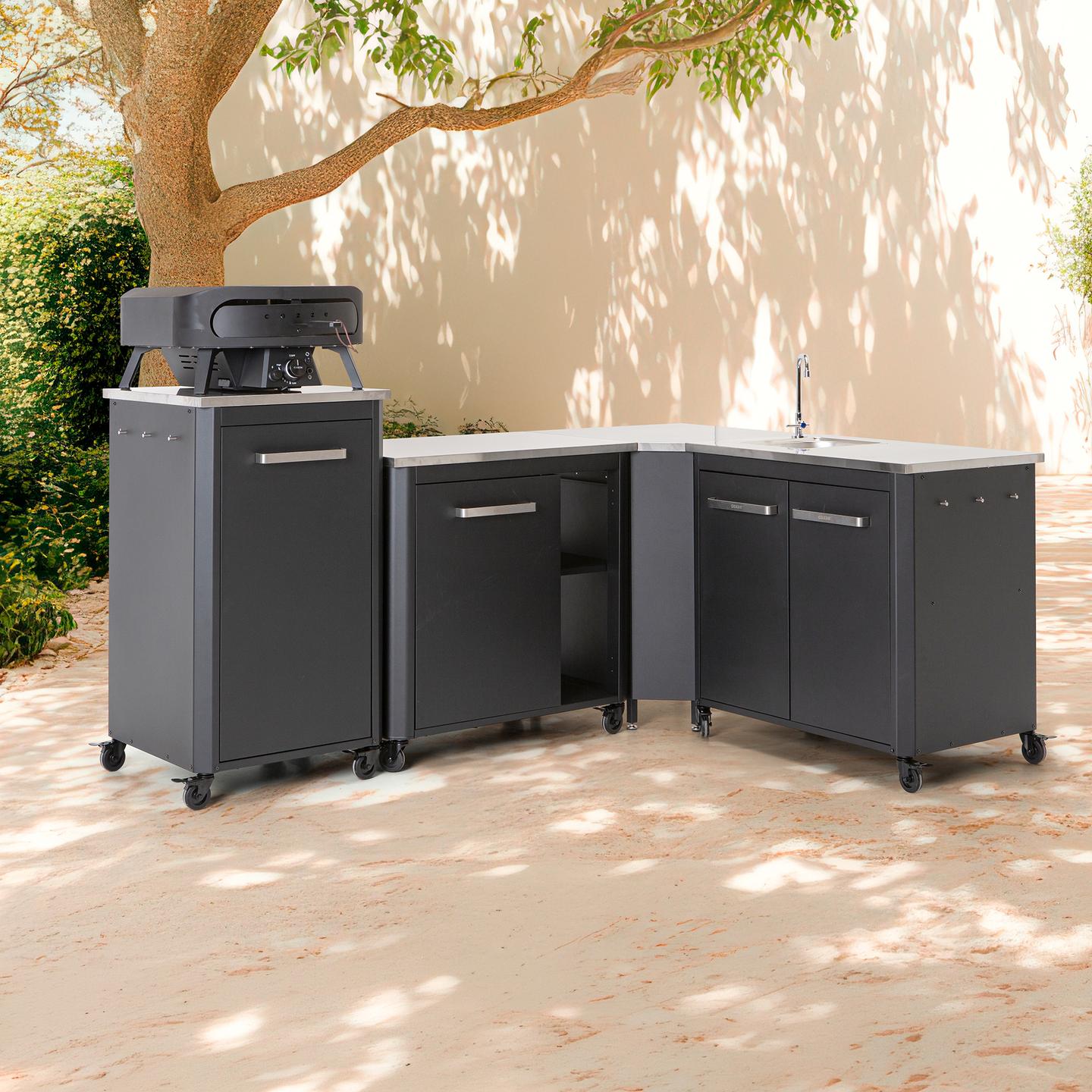 Cozze aiaköök 2k2 pitsaahjuga (kõrge + uks/ava + nurk + kraan)