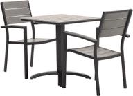 Pisipilt: Dakota söögilaua komplekt 70x70 kahele, must/helehall