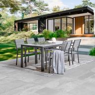 Pisipilt: Dakota söögilaua komplekt 205x90 kuuele, must/helehall