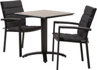 Pisipilt: Dakota söögilaua komplekt 70x70 kahele, must/helehall + antratsiit istmepehmendus