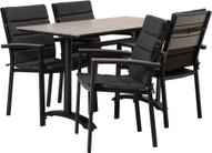 Pisipilt: Dakota söögilaua komplekt 130x70 neljale, must/helehall + antratsiit istmepehmendus