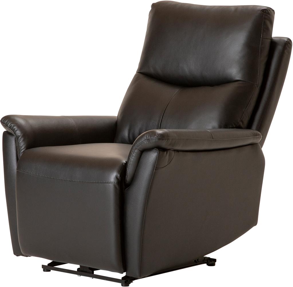Tugitool Loungea Padova mootormehhanismiga, must nahk/pvc