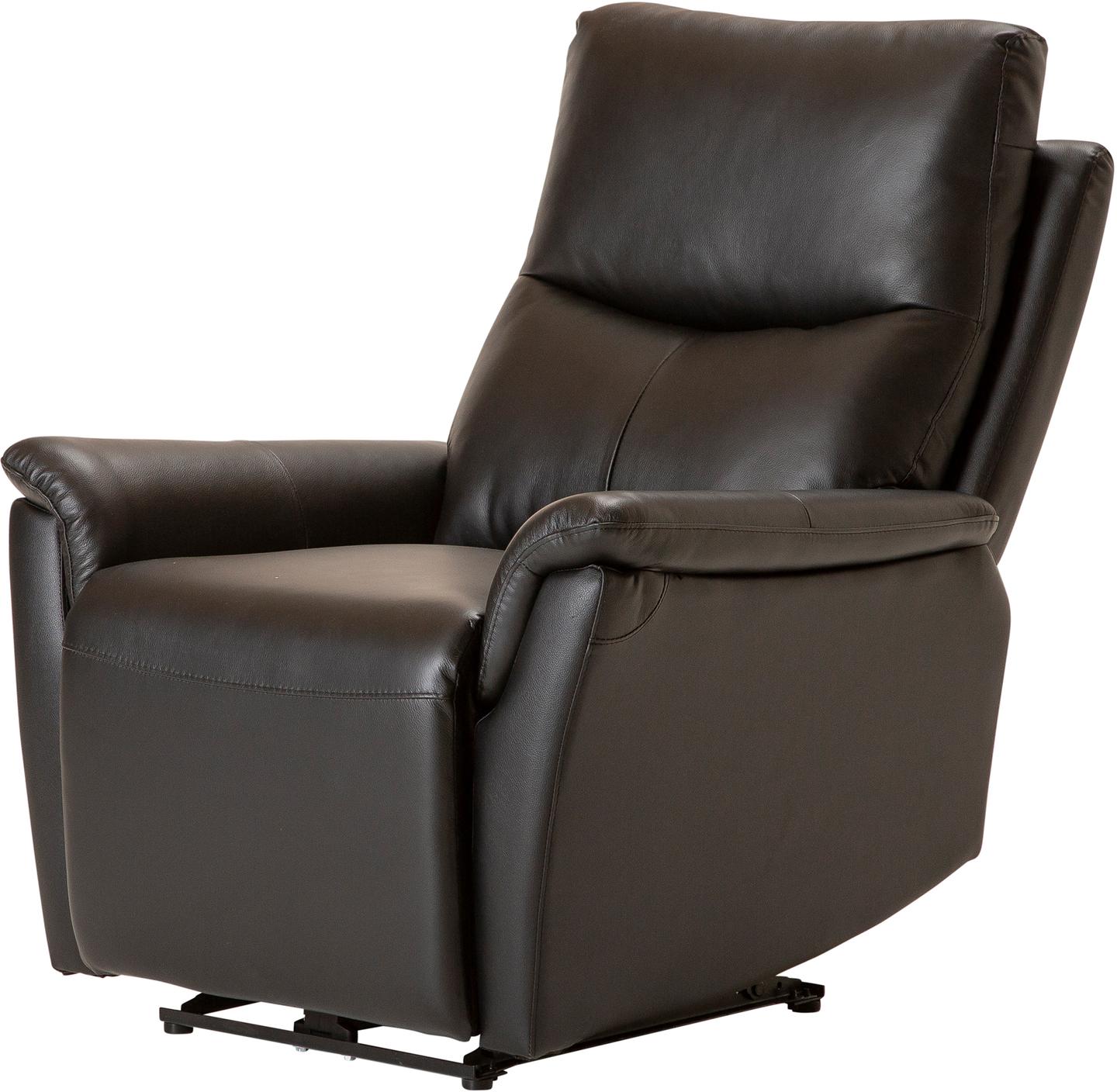 Tugitool Loungea Padova mootormehhanismiga, must nahk/pvc