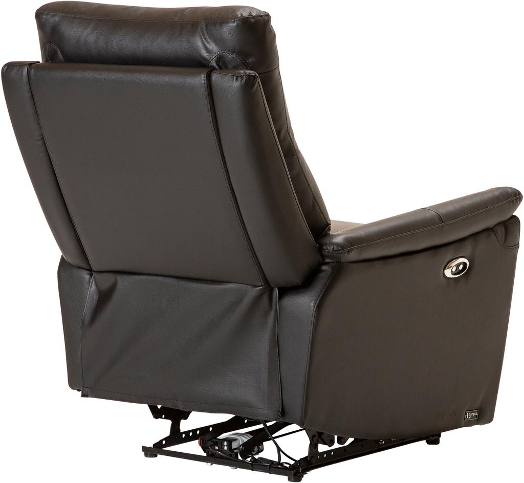 Tugitool Loungea Padova mootormehhanismiga, must nahk/pvc