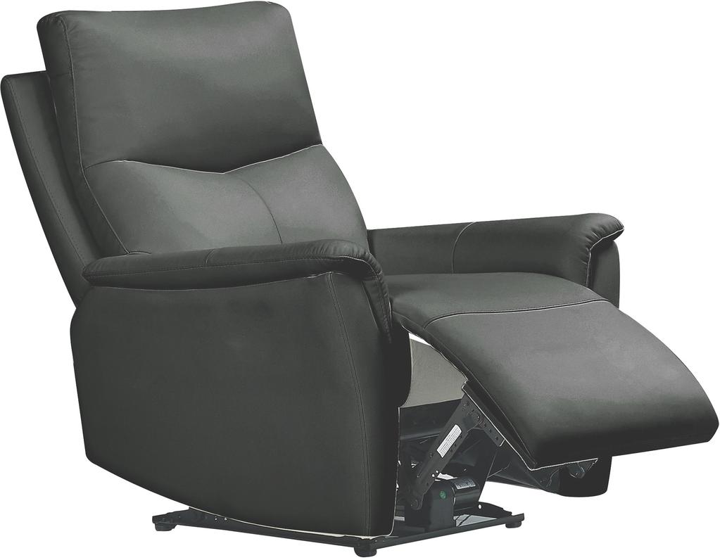 Tugitool Loungea Padova mootormehhanismiga, must nahk/pvc