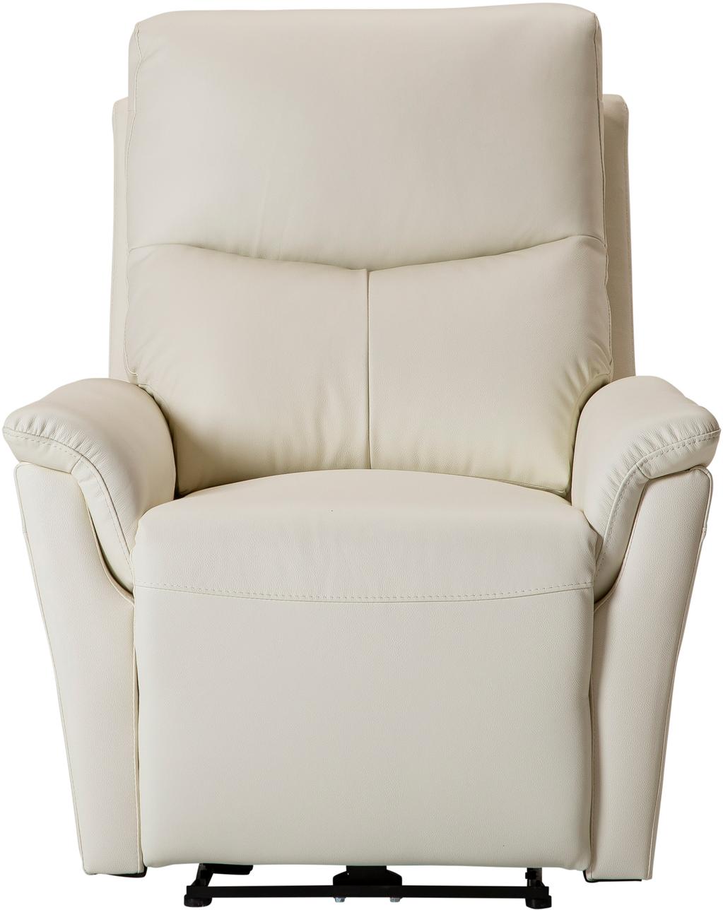 Tugitool Loungea Padova mootormehhanismiga, valge nahk/pvc