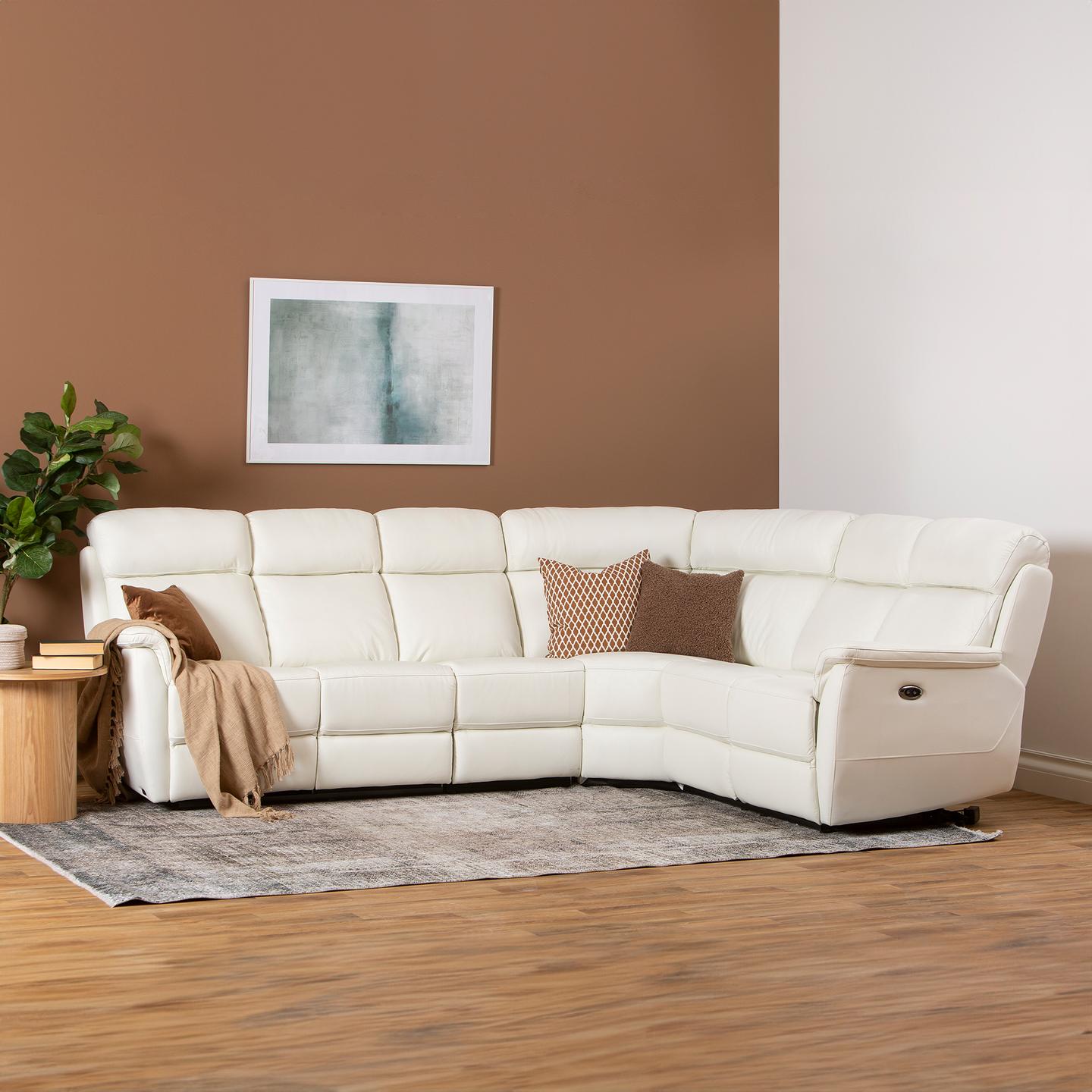 Nurgadiivan Loungea Colorado recliner, 3N2/2N3, puhasvalge nahk/kunstnahk