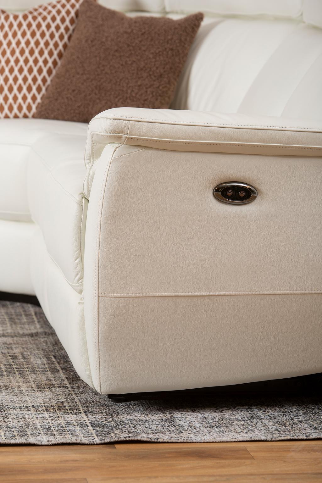 Nurgadiivan Loungea Colorado recliner, 3N2/2N3, puhasvalge nahk/kunstnahk