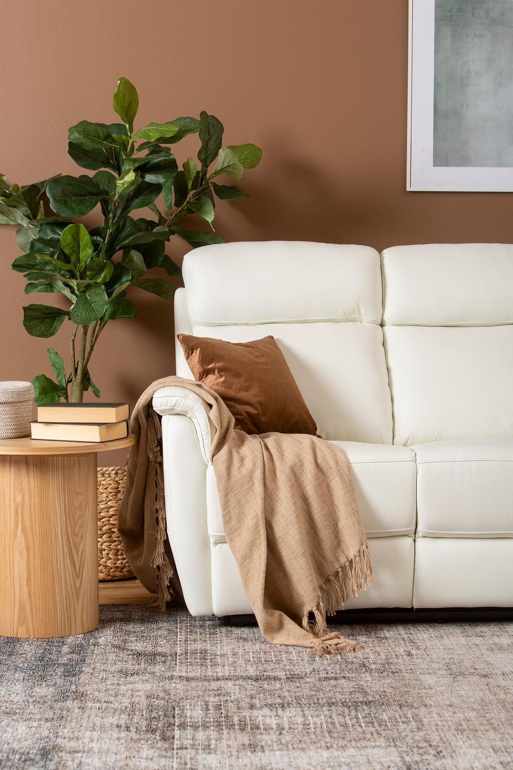 Nurgadiivan Loungea Colorado recliner, 3N2/2N3, puhasvalge nahk/kunstnahk