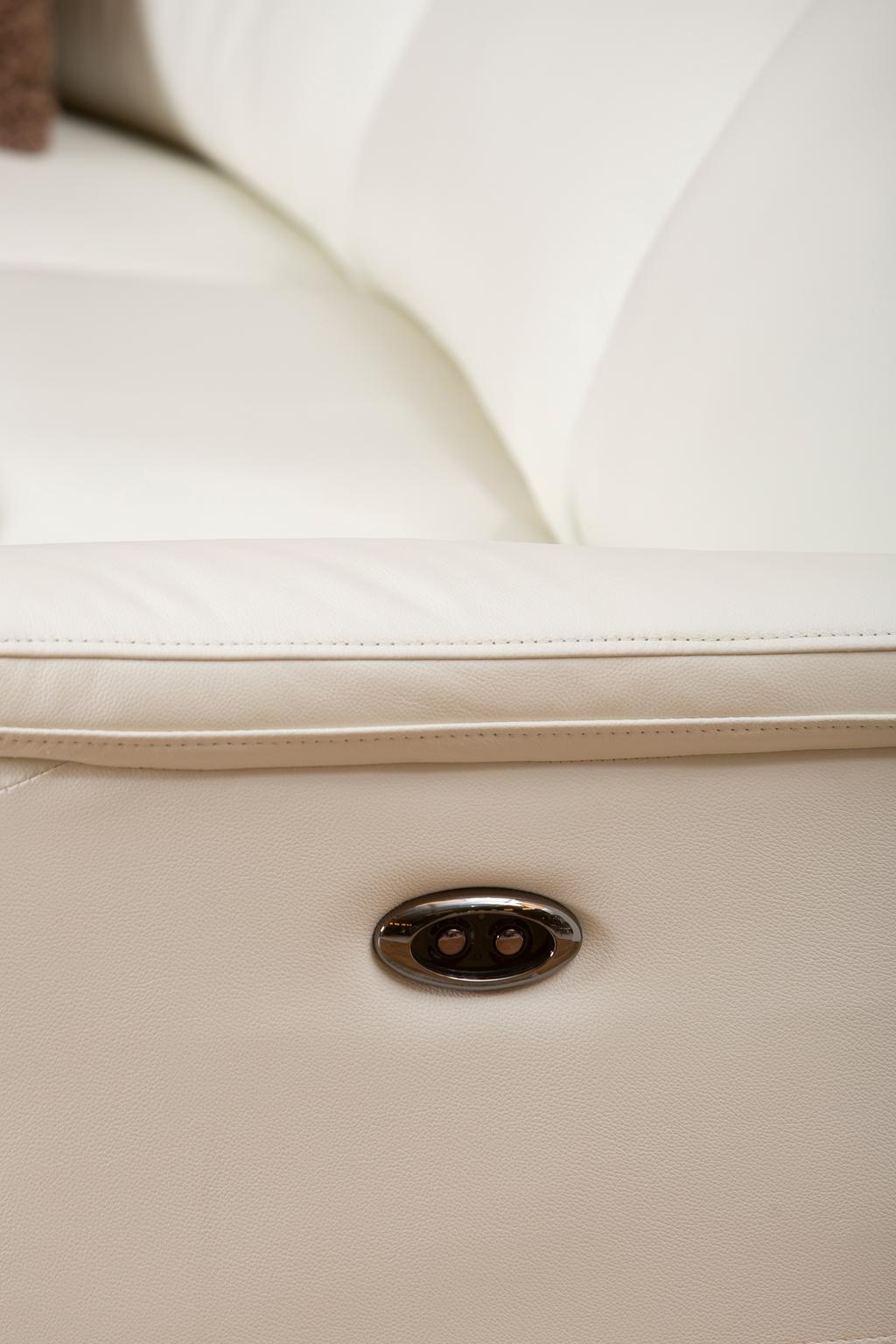 Nurgadiivan Loungea Colorado recliner, 3N2/2N3, puhasvalge nahk/kunstnahk